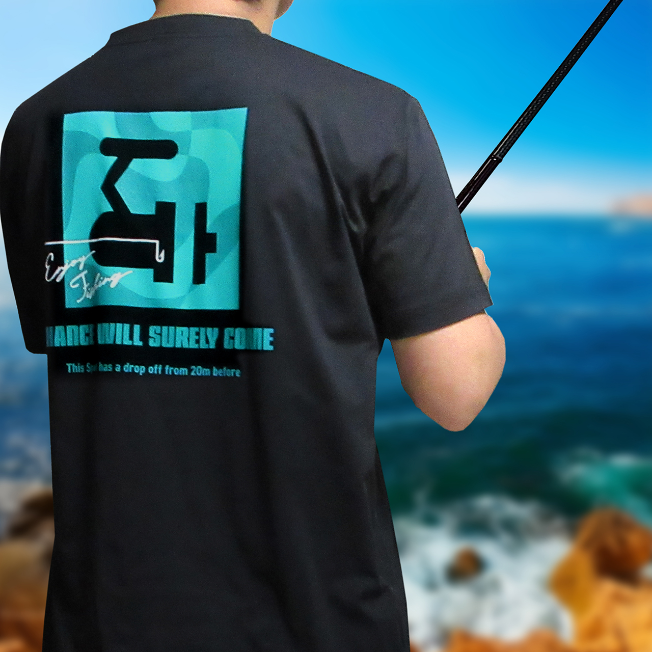 CAMOUFLAGE PATTERN BACK PRINT COTTON-LIKE DRY SHIRT