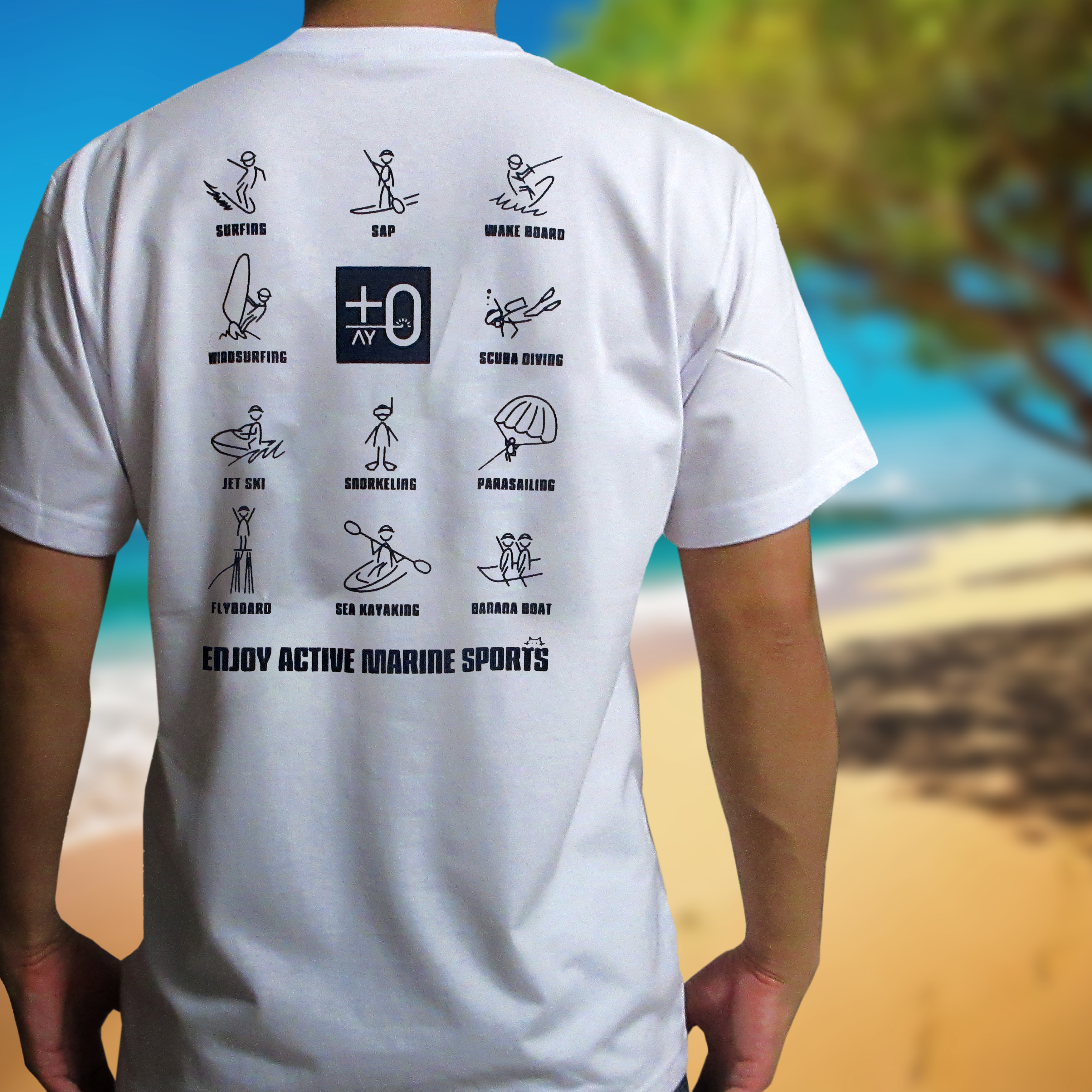 MARINE SPORTS BACK PRINT T/C SHIRT