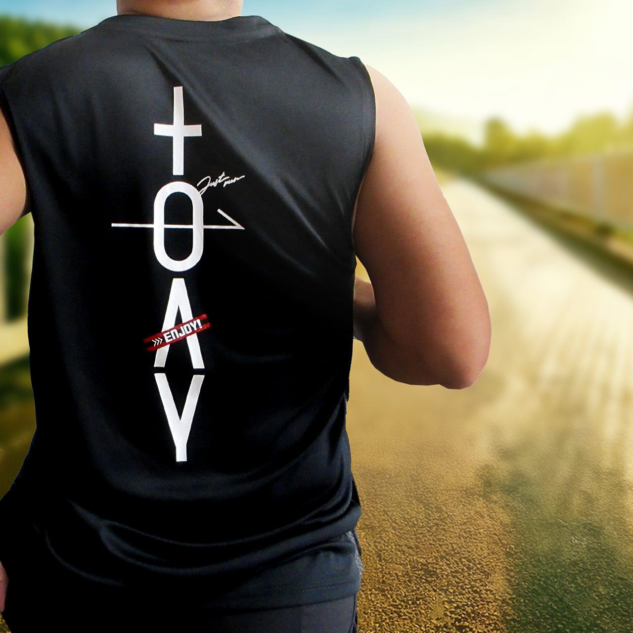 GO FORWARD BACK PRINT SLEEVELESS DRY SHIRT