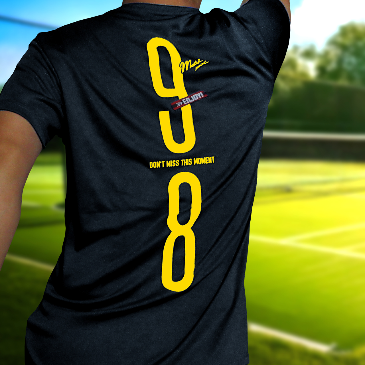 TIE-BREAK 9-8  BACK PRINT BLACK GAME SHIRT