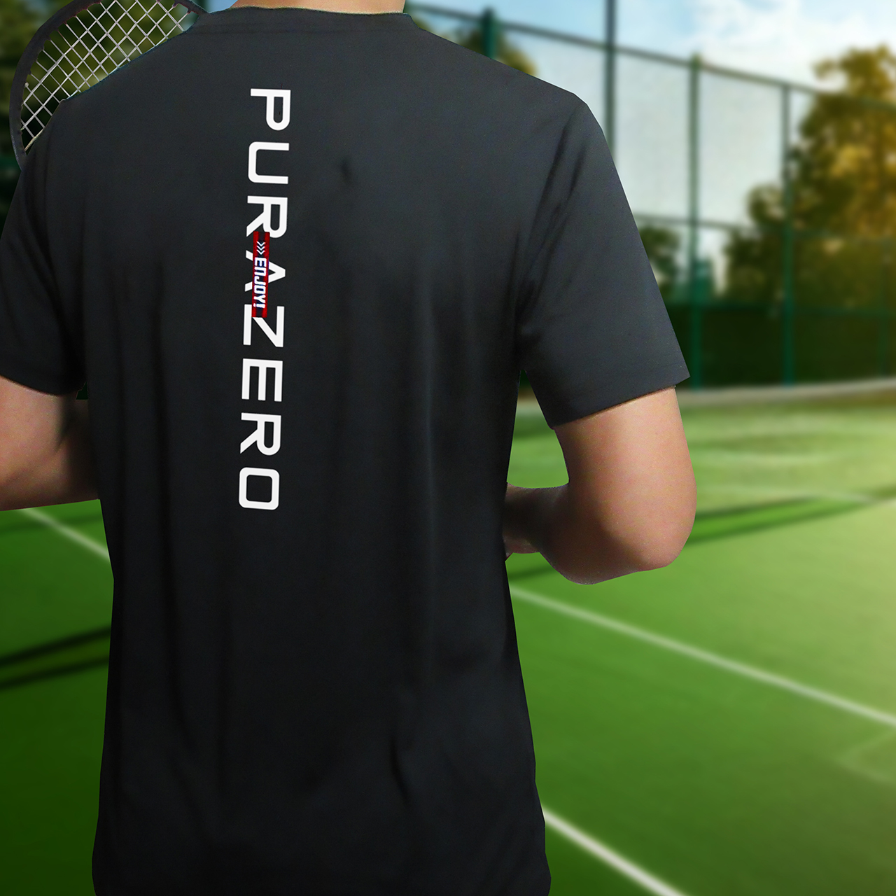 VERTICAL LOGO BACK PRINT DRY SHIRT