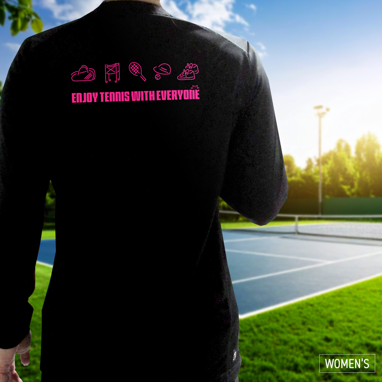 TENNIS GOODS BACK PRINT LONG SLEEVE DEODORANT DRY SHIRT